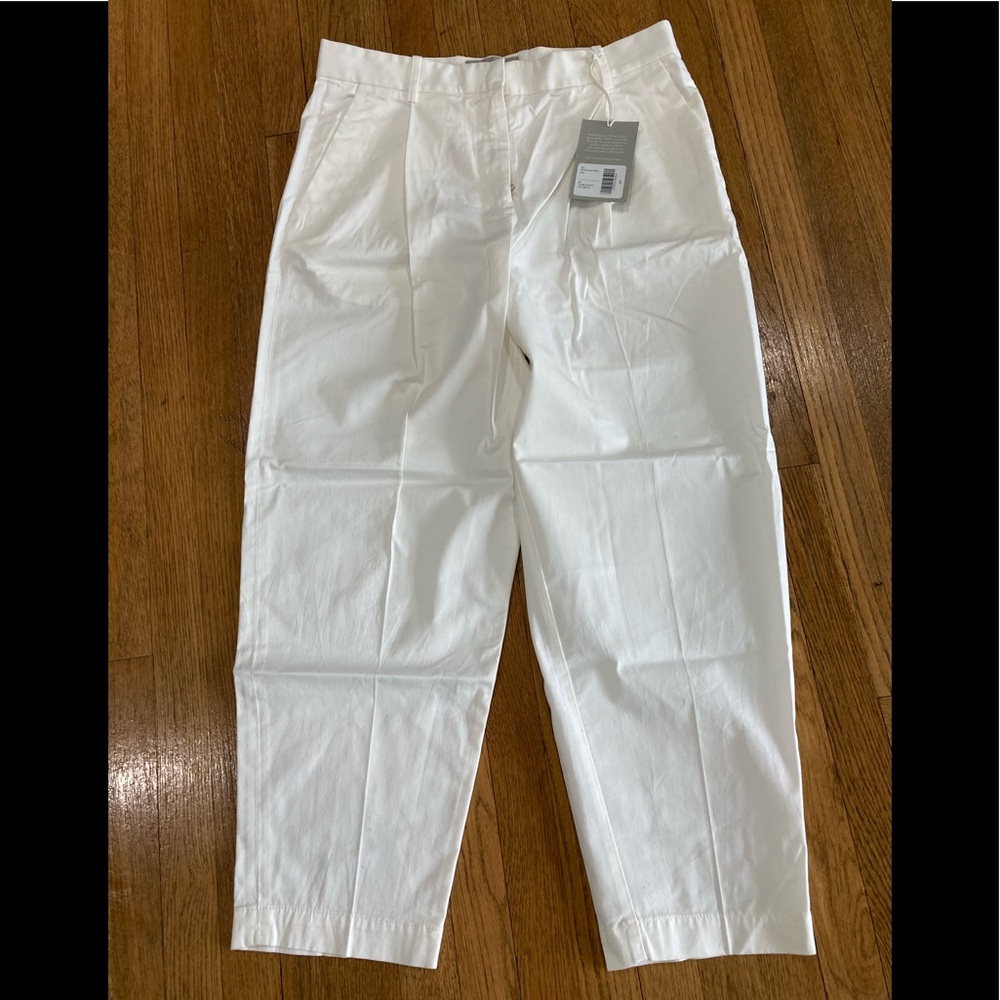 Everlane White Slouchy Chino Pleated Loose Fit Cropped Ankle Dress Pants Size 6